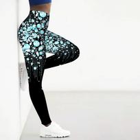 Moterų geltonų taškelių spaudiniai Stretch Yoga antblauzdžiai Sporto bėgimo treniruoklių salė Sportinės aktyvios kelnės XS