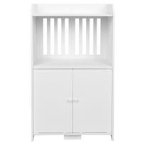 Bathroom Cupboard Double Door Bathroom Storage Cabinet Freestanding Cupboard Organizer Shelf Unit for Home Kitchen Furniture
