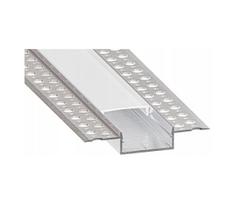 Įleidžiamas profilis LED juostelėms, 1 m, sidabrinis/baltas