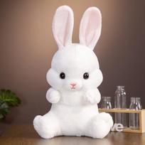 45/55CM Lovely Sitting Rabbit Plush Toys Kawaii Long Ear Bunny Plush Pillow Stuffed Soft Dolls Children Birthday Brinquedos Gift 45cm balta