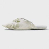 Fashion Elegant Pink Flower Print Flat Slippers Women Fashion Pointed Toe Soft Bottom Designer Shoes Comfort Lightweight Home Slippers 34-35