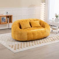 Pufas-sofa - MUVOE - Tinginukas - Geltonas - Velūras - Su porankiais
