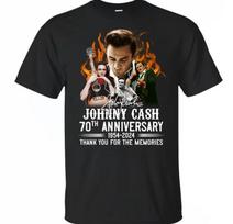 johnny cash 70th anniversary vintage shirt 1954 2024 classic t-shirt L