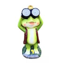 Saulės varlės statula Sodo varlės skulptūra su teleskopu Lauko varlės statula su saulės šviesa terasos, vejos, kiemo dekoravimui Frog