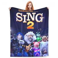 Sing 2 Movie All Characters Super Warm Blankets Airplane Travel Plush Bedding Throws Novelty Outdoor Flannel Bedspread 30x40in