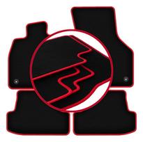 Velour floor mats with red edge for: Seat Leon III hatchback, station wagon, variant (2012-2020)