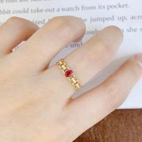 New in Classic hollow out ruby chain Ring light luxury suitable for daily rings for women Retro banquet fine  gifts resizable
