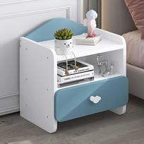 Modern Double Drawers Nightstand Kid Cute Dressing Bedside Table Household Multifunctional Girl Small White Cabinet Furniture gray
