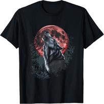 Wolf Wolves Moon Nature Forest Werewolf T-Shirt S juoda