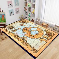 15 Sizes Antique Pirate Treasure Map Carpet Rug for Bedroom Living Room Boho Decor Children's Crawling Mat College Dorm Decor 40x60cm (16x24in)