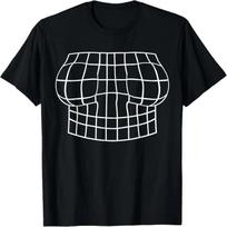 Magnified Chest Optical Illusion Grid Boobs 3D Graphics Idea T-Shirt S