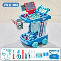 2 viename Gydytojo rinkinys vaikams „Pretend Play“ medicinos stotis su stetoskopo termometro garsais ir šviesomis „Gydytojų žaislai berniukams, mergaitėms“