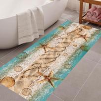 Seashell Starfish Beach Print Runner Rug Ocean Holiday Theme Home Decor Carpet Soft Non-Slip Hallway Living Room Decor Floormat 40X120CM