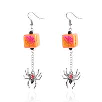 Creative Halloween Earrings Colorful Crystal Spider Drop Earrings Hook for Women Party Jewelry Halloween Gifts