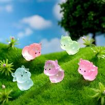 Glow 10/20Pcs In The Dark Cow Figurines Luminous Mini Resin Christmas Decor For Xmas Tree Fairy Garden Holiday Gift