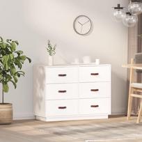Vidaxl Komoda, Biała, 100X40X75 Cm, Lite Drewno Sosnowe