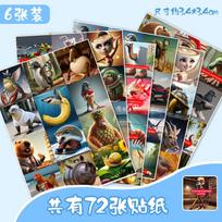 NEW 72 Abstract Stickers Tung Tung Sahur Italian Brainrot Desktop Decoration Collection 6 Sheets Fun Decorative Waterproof Stick