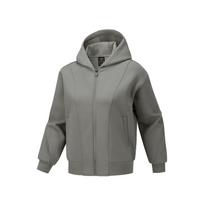 Skechers Loose Solid Color Hooded Zip-Up Sweatshirt Women tops P425W010-02YX M