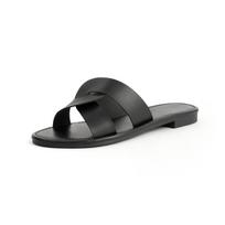 Women's Summer Cross-Strap Fashionable Flat Slides - Soft Sole Beach Flip-Flops 41