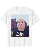 Funny Brainrot Gen Z Humor Cat Meme Dihh Cat Meme Gen Alpha Unisex T-Shirt XL