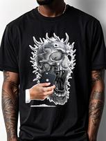Unisex'S Graphic T-Shirt - Edgy Skull Holding Smartphone Design S