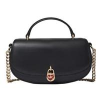 Michael Kors Mila Red Heart Lock Decorated Leather And Faux Leather Mini Handbag Women handbags Black 35T5GIMCOI-BLACK Basic Set (Bag+Dust Bag)