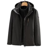 Three-in-One Couple's Windproof & Warm Workwear with Fleece Lining and Custom Logo XXXL