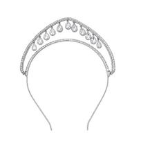 Tassel Rhinestone Headband Luxury Crystal Fairy Tiara Water Drop Queen Crown  Bridal Wedding