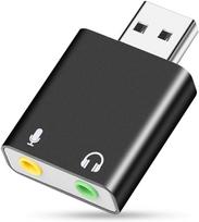 Cotumned USB Audio Adapter, Audio Interface, External Sound Card, USB Headphone Jack to 3.5mm Mini Jack, HeadphoneMicrophone OutputMicrophone Input