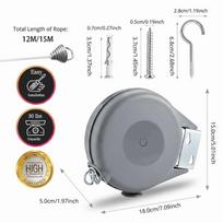 Telescopic Retractable Clothesline Stretchable Drying Rack  Laundry Organizer 12m