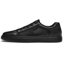 Men's White Cowhide Lace-up Casual Low-top Sneakers 39