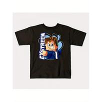 Eystreem Gaming Graphic T-Shirt - 50% Off Classic Fit Black Tee Featuring a Pixelated Character Design, Short Sleeves, And Round Neck, Perfect for S juoda