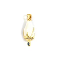 Doreen Box 1pc Zircon Dark Blue Enamel Balloon Shaped Charms 3D Stereo Clasp Brass Pendant for DIY Necklace Jewelry Making