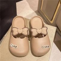 Sandals Outside Round Toe Slides New Collection Woman Slippers 2025 Trend Shoes for Women Summer Footwear Stylish Non Slip Shoe 35-36
