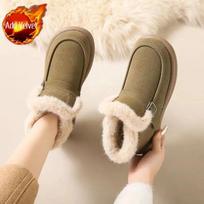 Ladies Shoes Elegant With Low Heels Round Toe Women's Snow Boots on Slip Chic Large Size Warm Spring Autumn High Quality Y2k Hot 35