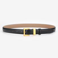 Hong Kong Style Women's Genuine Leather Belt with Retro Gold Pin Buckle for Casual Pants, Jeans, Dresses - Versatile Waist Accessory 103CM