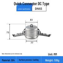 304 Stainless Steel Quick Connector DC Type Male End Cap