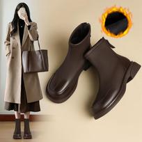 ZHR Women's Autumn/Winter Fleece-Lined Slim Ankle Boots JF105A 36