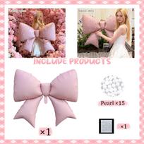Bow aluminum foil balloon strap with pearl decoration for birthday party, wedding proposal, shower party decoration Other