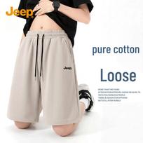 JEEP Men's Cotton Outdoor Running Shorts L chaki