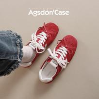 Agsdon Women's Retro Bowknot German Trainer Shoes 39