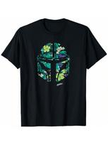 The Mandalorian Mando Tropical Print Helmet T-Shirt S