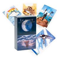 10,3*6 cm Gydomosios bangos Tarot vandenyne tema, iliustruota vandens spalva ir natūraliu jūros vandeniu 78 vnt. blue