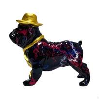 Prancūzų buldogas Statulėlė Gyvūno Skulptūra Meniniai Amatai Kolekcionuojamas Kūrybinga Šuns Figūrėlė Stalo Colorful black