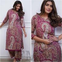 Indian Women Rayon Kurta Pant Set Designer Party Wear Bollywood Top Tunic Kurti SC-2118 M-38