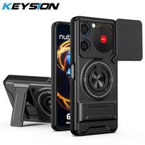 KEYSION Magnetic Phone Case for ZTE nubia Music Slide Camera Protection Upright Kickstand Shockproof Back Cover for Nubia Music for nubia Music juoda