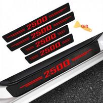 4pcs For Ram 2500 Cab Carbon Fiber Leather Red Door Sill Scuffs Plate Protector