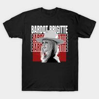 Men Black Print T-shirt Bardot Brigitte No-Cut Transfer Paper Print Cotton Tshirt 2XL