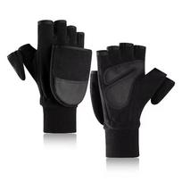 Fingerless Polar Fleece Gloves Mittens  Windproof Thermal Anti Slip Touch Screen Gloves  for Cycling Driving Hiking L
