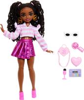 Barbie Dream Bestie Barbie Fashion Doll with brunette hair and toy pieces for  Brooklyn  & Accessories, dance-themed posing.